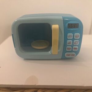 Kids Toy Microwave Pretend Play Kitchen Accessory Blue Non Working